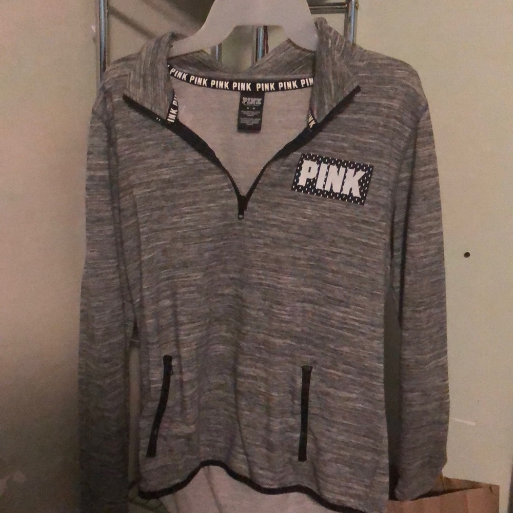 Pink Half Zip grey